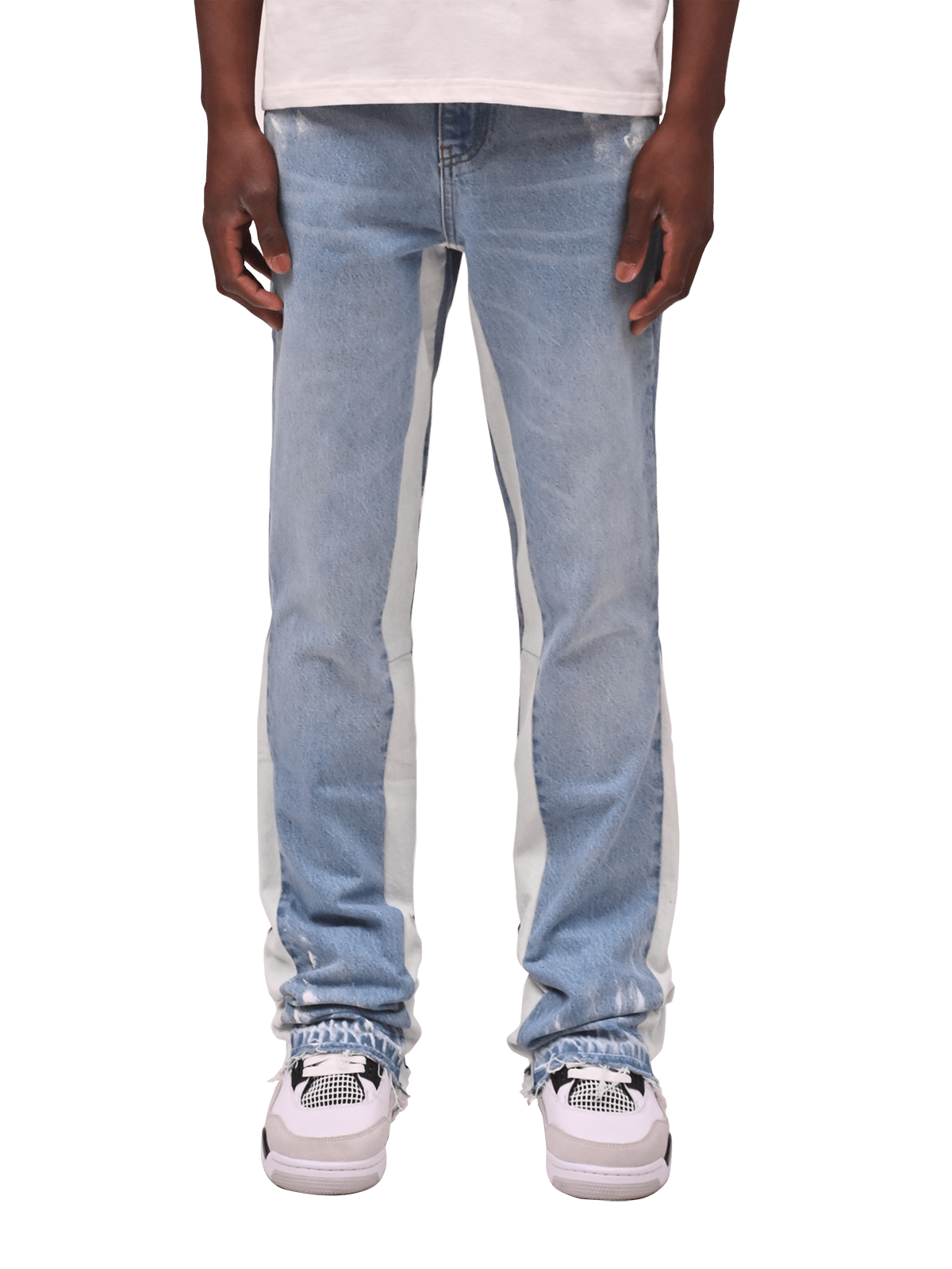 Flare Track Denim - Light Stone